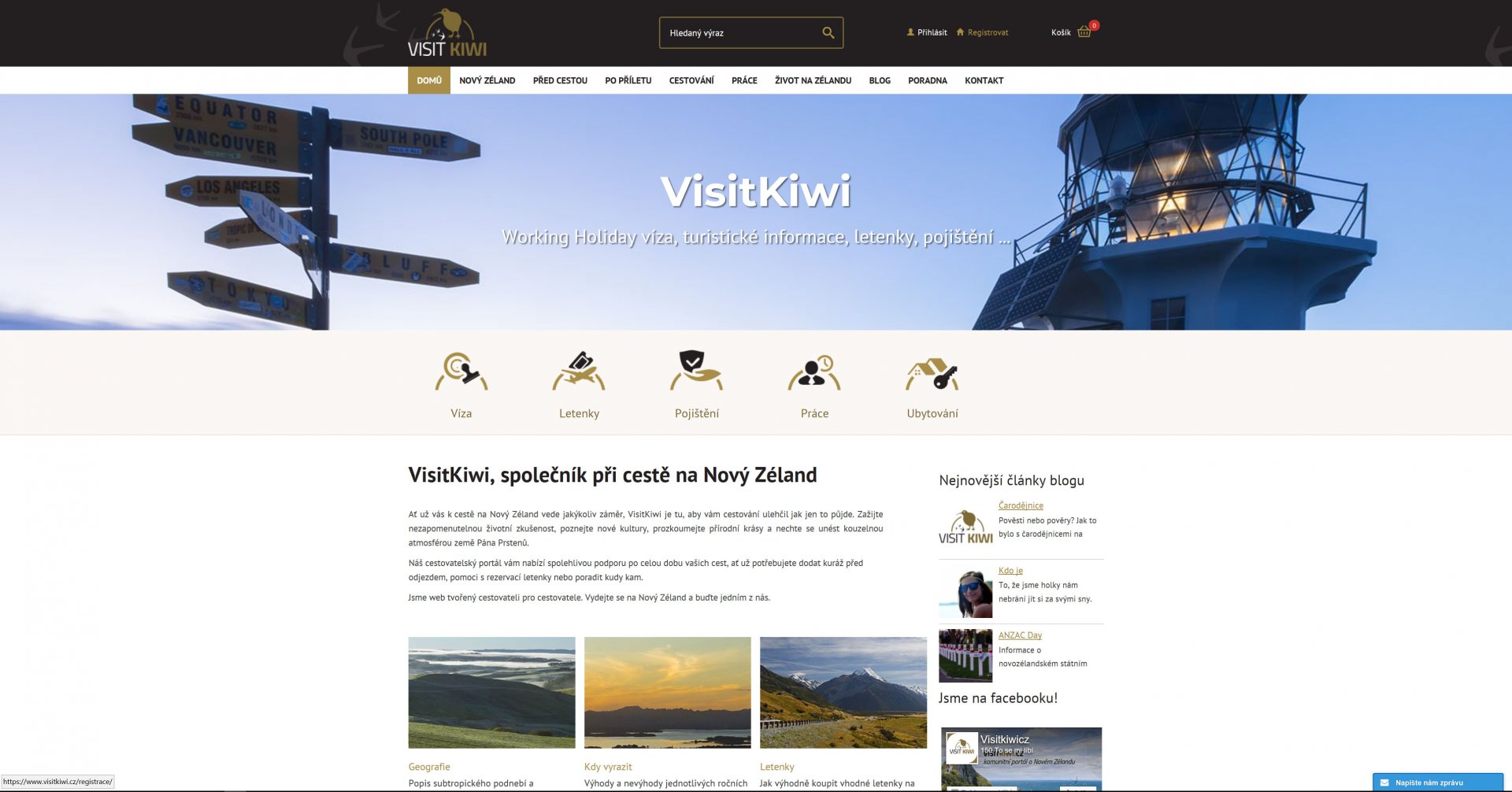 Zaregistrujte se na našem webu www.visitkiwi.cz